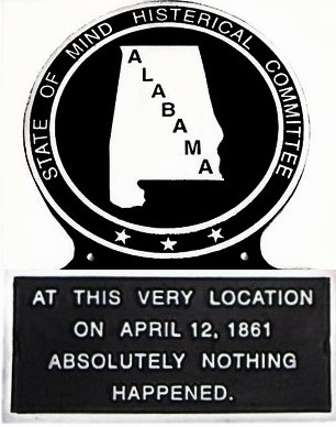Alabama State Marker, 1861 State Plaque, Hand Painted, Metal